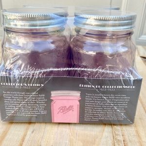 Sealed 4-pk ROSE PINK vintage style Ball Mason jars Pint Size - NEW!